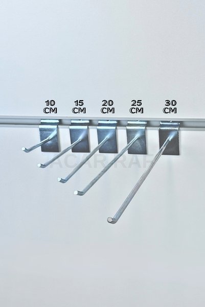UZMAN GRUP RAF SİSTEMLERİ 100 Pieces 15 cm Channeled Board Hook Rack Hooks