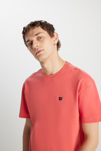 WRANGLER Μπλουζάκι Regular Fit Regular Cut Crew Neck 100% βαμβακερό πορτοκαλί μπλουζάκι