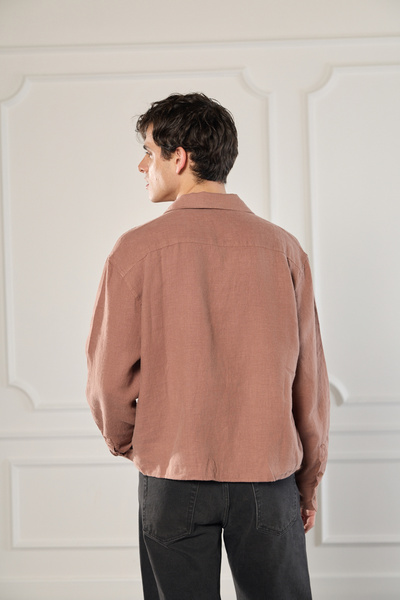 Beyyoglu %100 Keten Oversize Gömlek