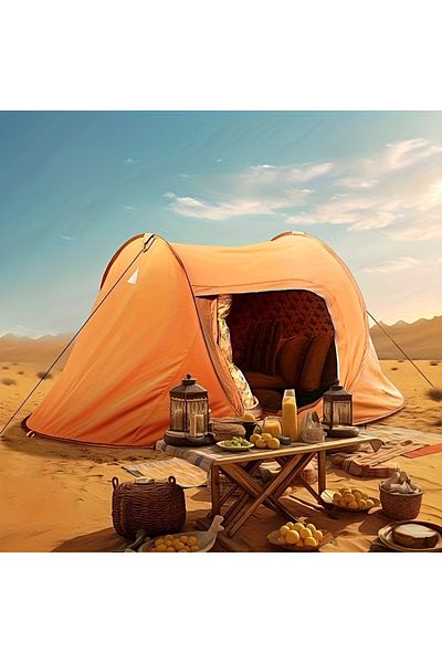 ROCKCAMEL خيمة خارجية معزولة مصنوعة من البوليستر والقطن والداخلية المحلية، 250×145×120 سم، تتسع من 2 إلى 3 أشخاص