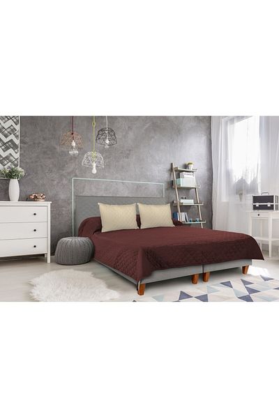 ALCAM Double Face Duvet Cover, 210 X 220 Cm 100% Microfiber, Chocolate/cream