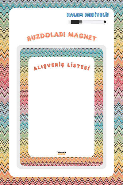 The Grade Lista de cumpărături în zig-zag de vară-sil Planificator magnetic pentru frigider Magnet Suport pentru note Suport pentru note pentru frigider