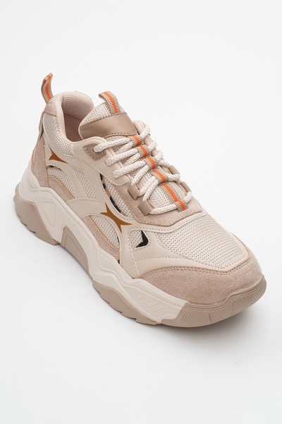 LuviShoes Γυναικεία αθλητικά αθλητικά παπούτσια MELINA με μπεζ σχέδιο