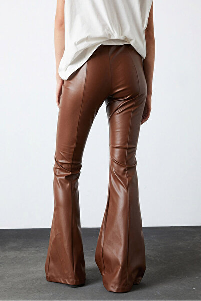 Beyyoglu İspanyol Paça Deri Pantolon