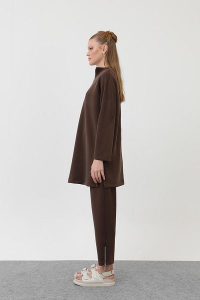 Puane 10611 Women's Front Zipper Detailed Modal Tunic
