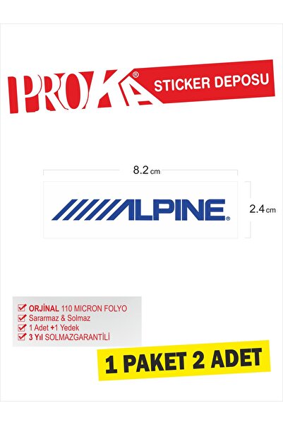 Reklama Dair Herşey YAPIŞKANLI OTO STİCKER ALPINE 8.2 cm x 2.4 cm 2 adet