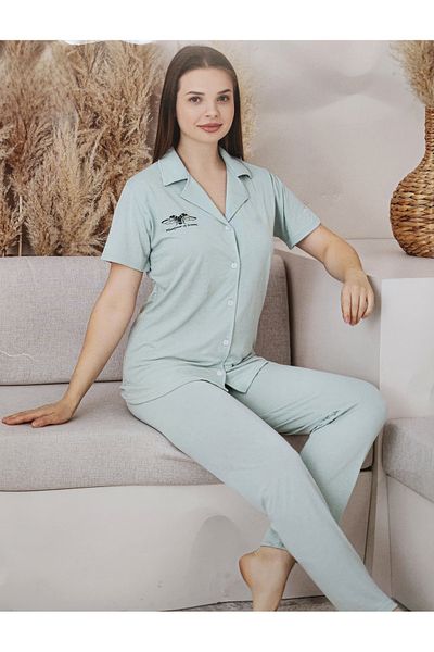Mirano Shirt Collar Front Buttoned Pajama Set 2950