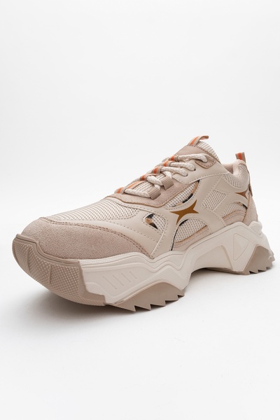 LuviShoes Γυναικεία αθλητικά αθλητικά παπούτσια MELINA με μπεζ σχέδιο