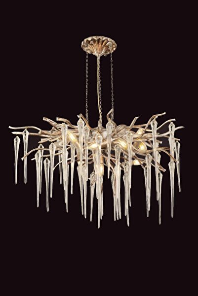 Eys 12 Li Krom Çalı Avize - Krom