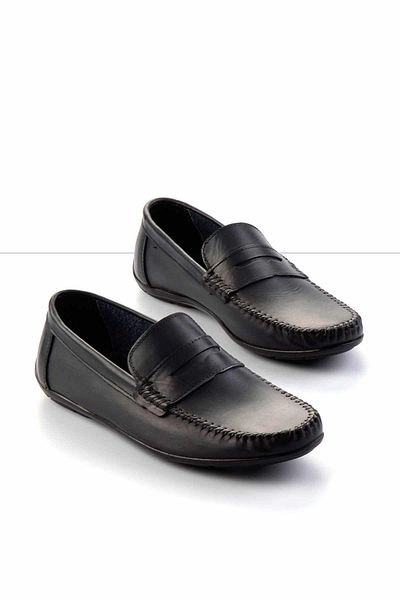 Bambi Pantofi de bărbați din piele albastru bleumarin E 01439100203