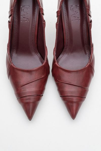 LuviShoes Γυναικεία παπούτσια με λεπτό τακούνι ANLY Burgundy Skin