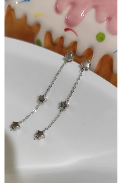 MYSTERY TAKI AKSESUAR Star Chain Dangle Earrings