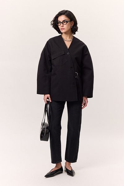 Manuka Black Jacket - Krüuze Design with Buckle Detail