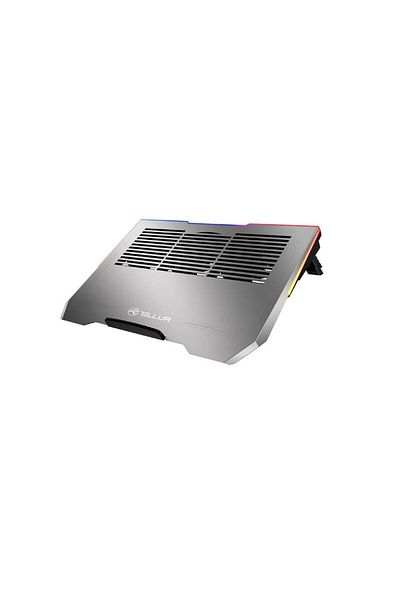 TELLUR Cooler laptop Tellur Shade, 17.3", 3 ventilatoare, RGB LED, USB, USB-C, aluminiu (Gri)