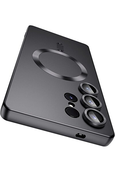 AWH جراب مغناطيسي لهاتف Samsung Galaxy S23 Ultra، مع واقي شاشة للكاميرا وحماية شاملة باللون الأسود