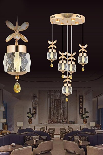 Eys 5w 5'li Gold Sarkıt Led Avize