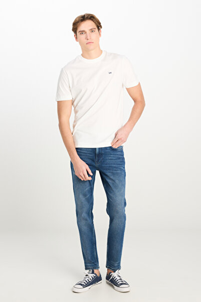 Lee Βαμβακερό λευκό μπλουζάκι με κανονική εφαρμογή κανονικής κοπής