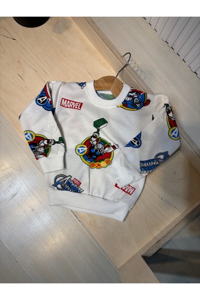 Canbi Kids Boy's Character Printed 2 Piece White Tracksuit Set