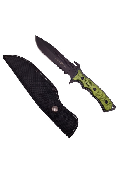 Depox Lovecký nůž IdeallStore, Extreme Beetle, zelený, 29 cm, včetně pouzdra.