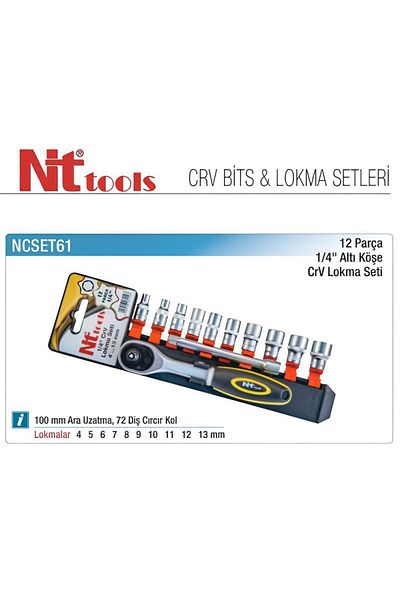 Nt Tools 12 Piece 1/4" Hex Socket Set - NCSET61