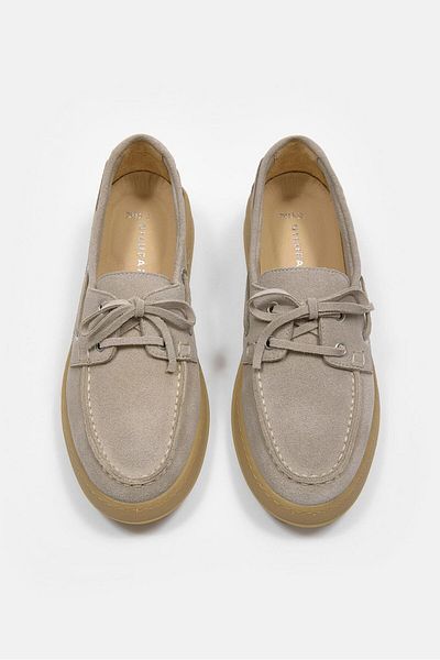 NILUFARR Mainoo Beige Suede Genuine Leather Women's Loafer