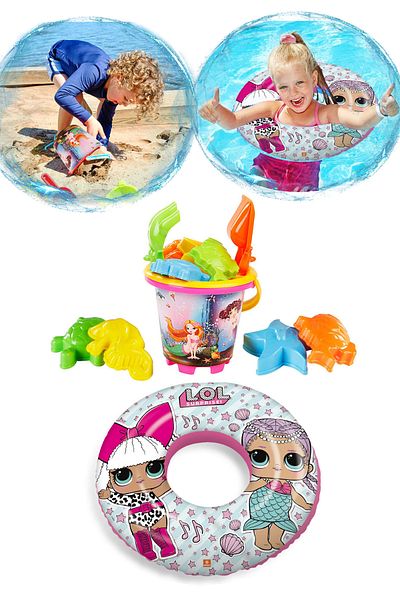 Sunman Children's Swimming Life Buoy (3-6 Years) and Beach Sea Sand Bucket Set