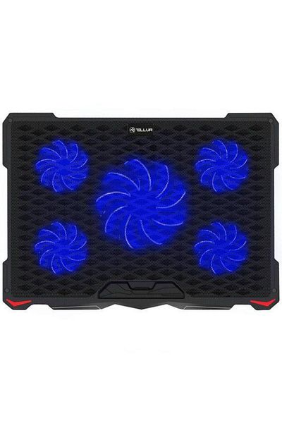 TELLUR Tellur Basic laptop cooler, 17", 5 fans, LED, 2xUSB, Black