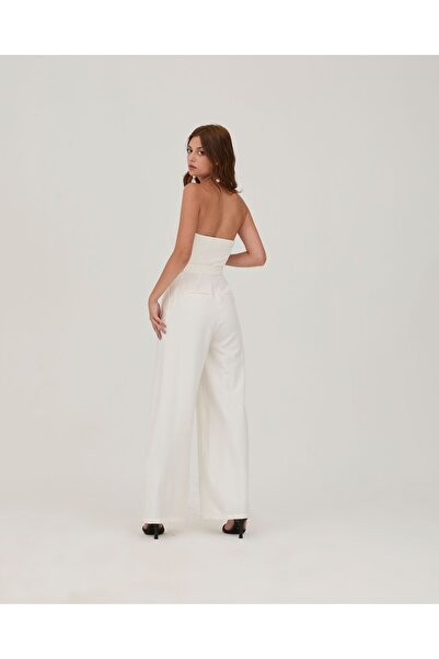 S'amore Clothing Bengalin Fit straplez Tulum Belce beyaz