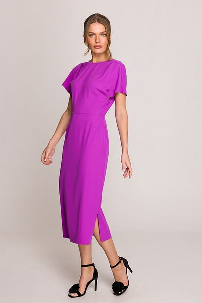 Stylove Dress with back neckline and side slit