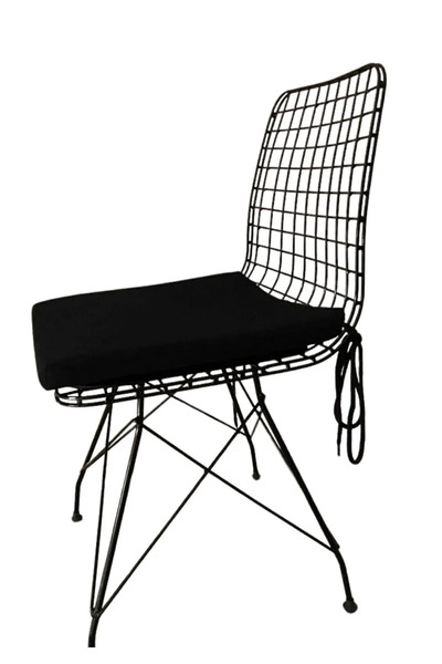 Kumru Çeyiz Süngerli Kare Siyah Sandalye Minderi 40 X 40 Cm | Bahçe Balkon Minderi | Minder