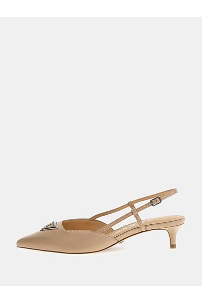 Guess Beige Women's Leather High Heel Shoes FLPJESLEA05TAUPE