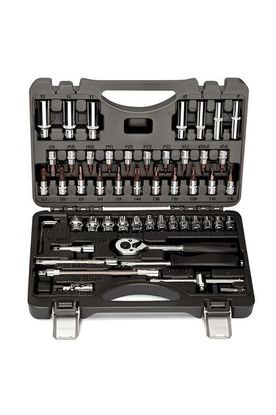 Nt Tools طقم لقم مكون من 52 قطعة مقاس 1/4 بوصة ومقبس سداسي - Ncset52