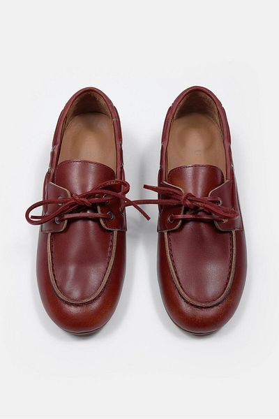 NILUFARR Loafer de damă Miuccia Burgundy din piele naturală