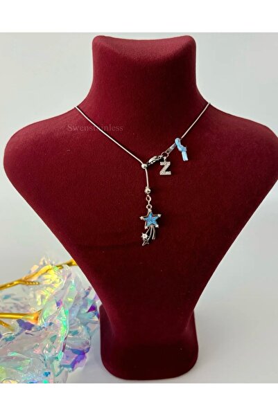 stainless steell Asansör kolye taşlı y kolye paslanmaz çelik harfli