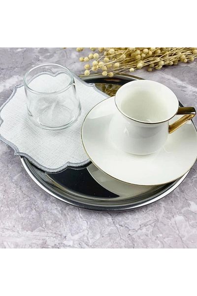 İNCİ ÇEYİZ 6 Pieces of Linen Fabric Suitable for Embroidering Single Wrap Embroidered Coffee Side Cocktail Napkins & Coasters.