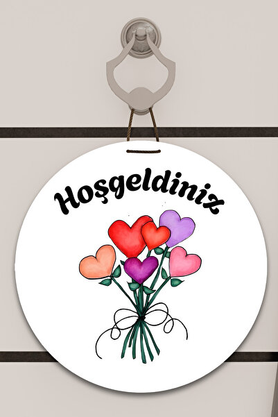 Dormot Home Decor pentru ușă cu imprimare digitală albă, cu model de buchet d...