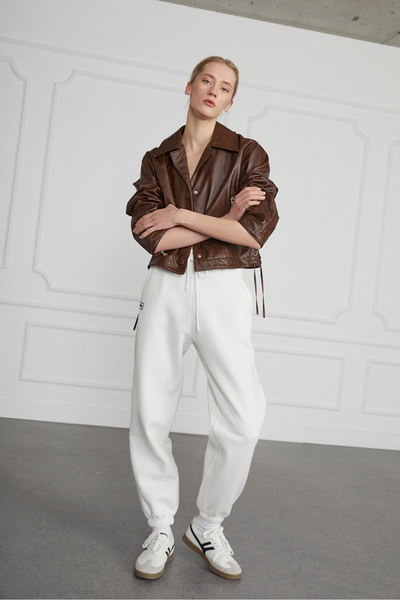 Beyyoglu Biye Detaylı Deri Ceket