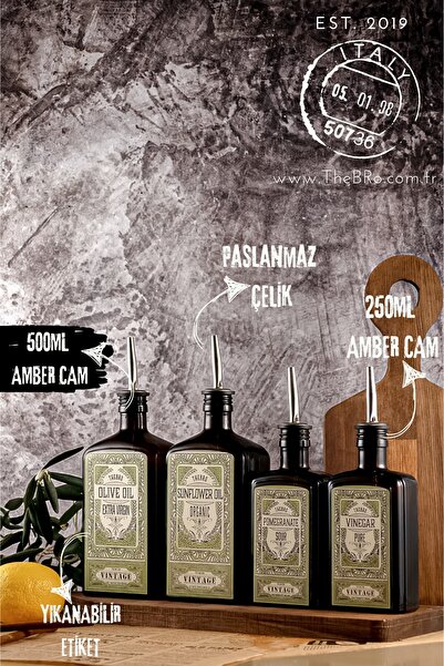 TheBRo 500ML ,250ml New Premium Green Serisi 4'lü Zeytinyağı,Ayçiçek Yağı,Nar...