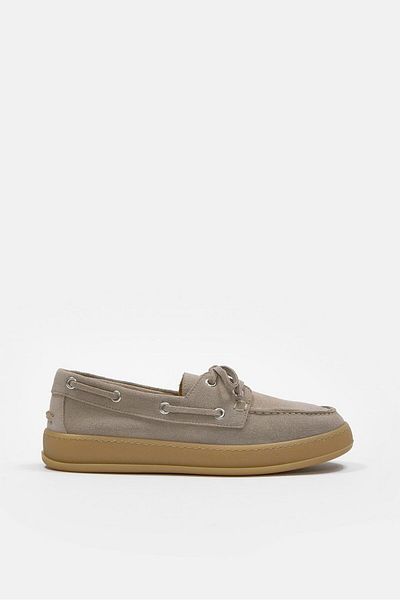 NILUFARR Mainoo Beige Suede Genuine Leather Women's Loafer