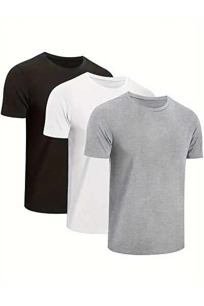 Lider Leather Set de 3 tricouri simple unisex - Design elegant și confortabil "