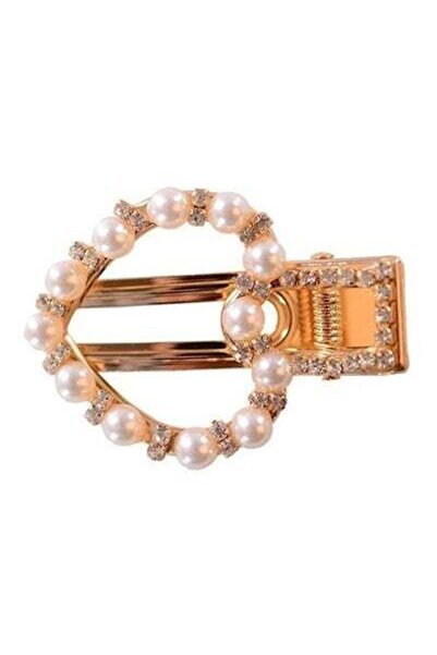 HALAMODO Pearl Studded Leaf Shape Hairpin Gold/Silver 8.5cm