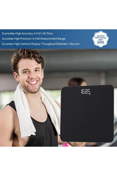 COOYA Digital Scale for Body Weight, Clear LED Display and Step-On, 3*AAA Batteries Included, 400lb/180kg