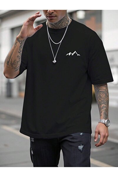 EVIus Muškarci, Žene, Minimalistička planina Štampano, Oversize kroj T-shirt