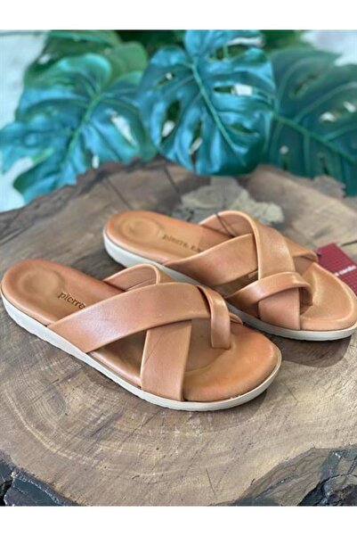 Pierre Cardin Flip Flops Tan Slippers Pc7107