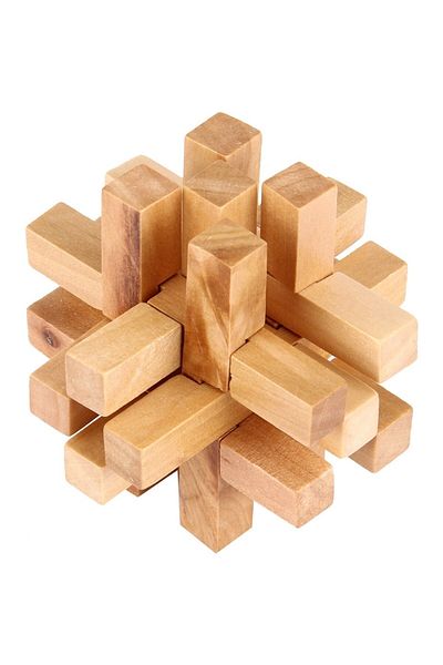 Qunduz 3D Wooden Brain Teaser Puzzle - Lock