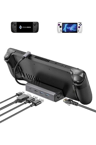 COOYA Docking Station 5-in-1 Steam Deck Dock with HDMI 2.0 4K@60Hz, 100W USB-C Charging Port