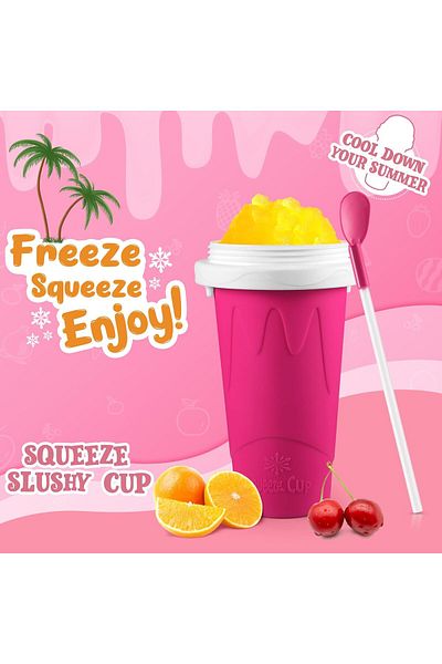 AWH Slushy Cup Frozen Magic Slushie Maker – Fun Squeeze Gadget for All Ages Assorted Colors
