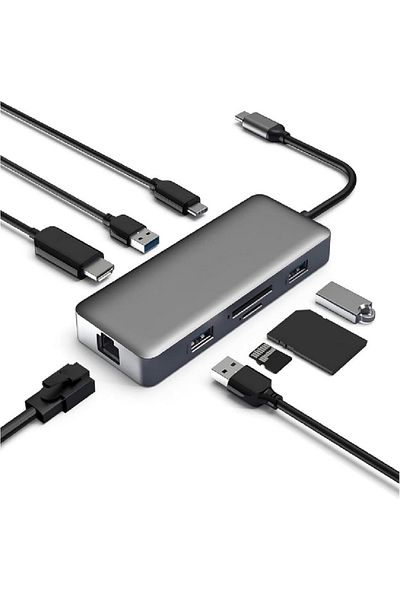COOYA 8 in 1 USB C Hub, USB C Docking Station with 4K HDMI Port, 3 USB Ports, SD/TF Card Reader