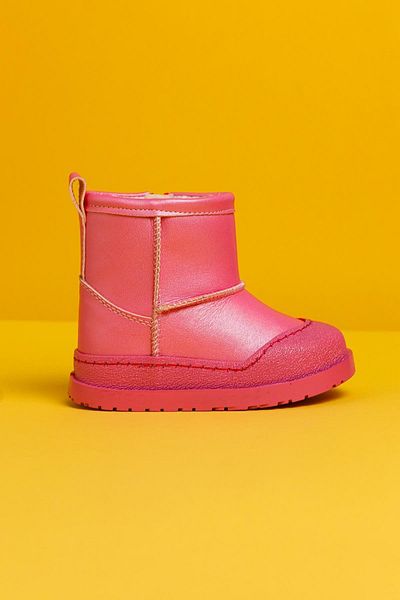 Limoya Βρεφικά μποτάκια Gilla Fuchsia με λεπτομέρεια αντίστροφης ραφής και γούνα στο εσωτερικό