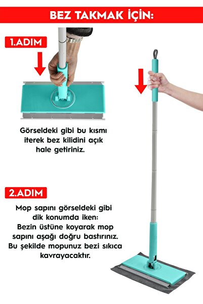 SMARTER ŞİP ŞAK MOP OTOMATİK EL DEĞMEDEN TÜM BEZLERLE UYUMLU TEMİZLİK SETİ PASPAS